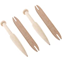 P Prettyia 4 Unids-Set DIY Tejer Herramienta De Madera Tejido Suéter Bufanda Tapiz Bobina Stick DIY Telar Herramientas